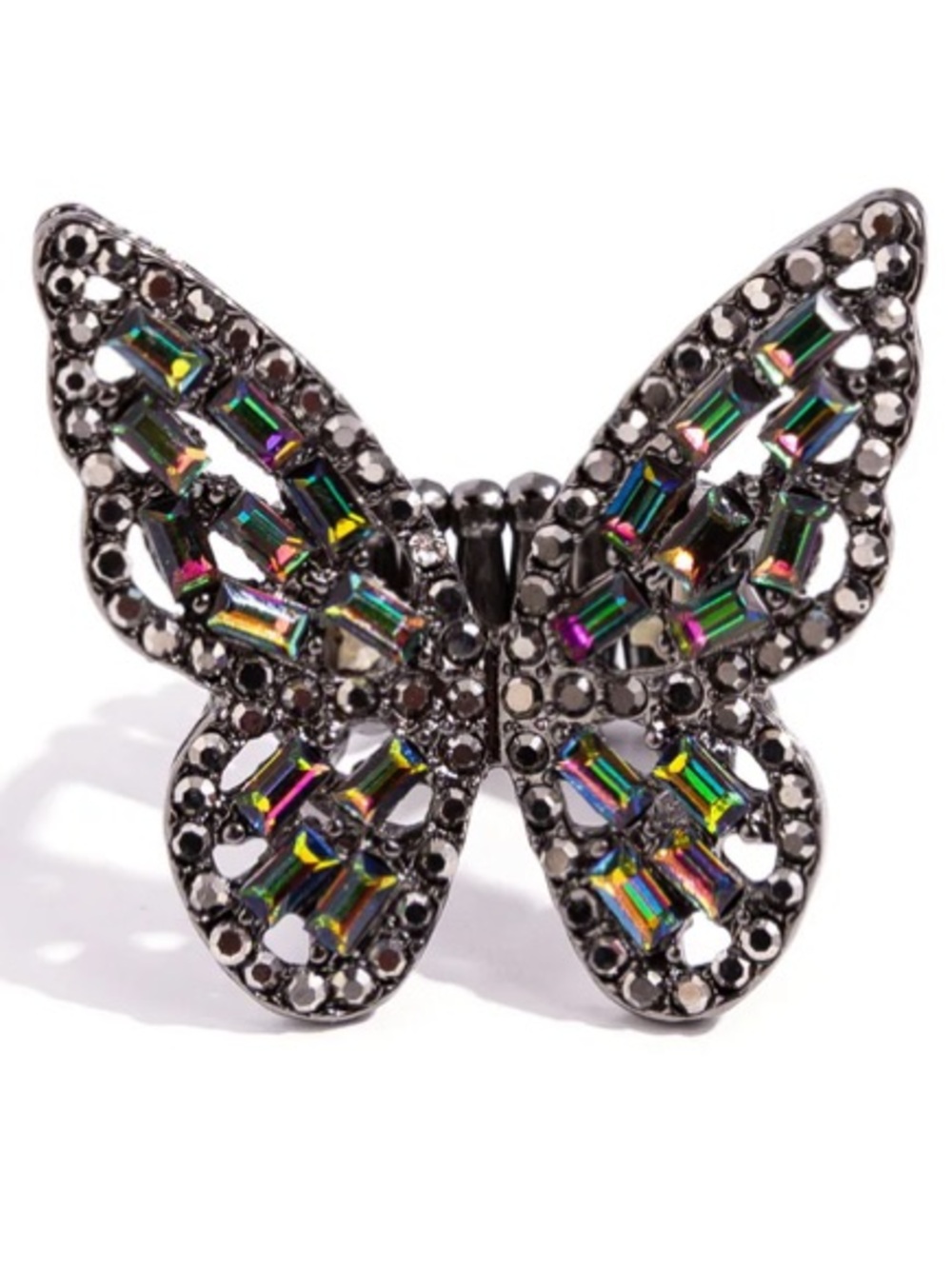 🦋🩶🦋 “FLAUNTABLE FLUTTER” MULTI OIL SPILL IRIDESCENT BUTTERFLY RING ~ PAPARAZZI❗️ - Picture 3 of 6
